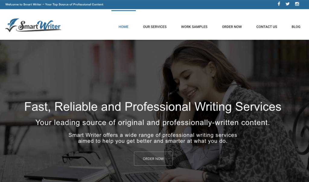 smart writer homepage