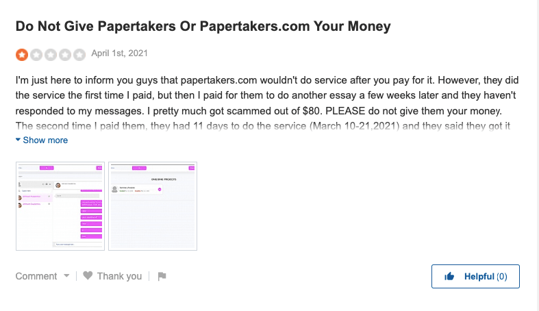 papertakers negative review