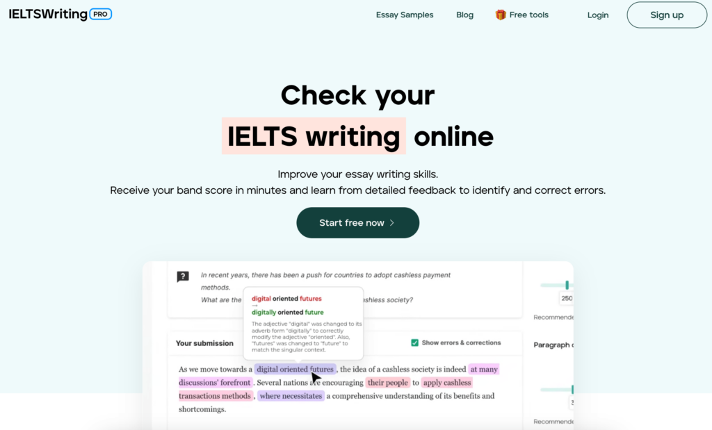 ielts writing pro homepage